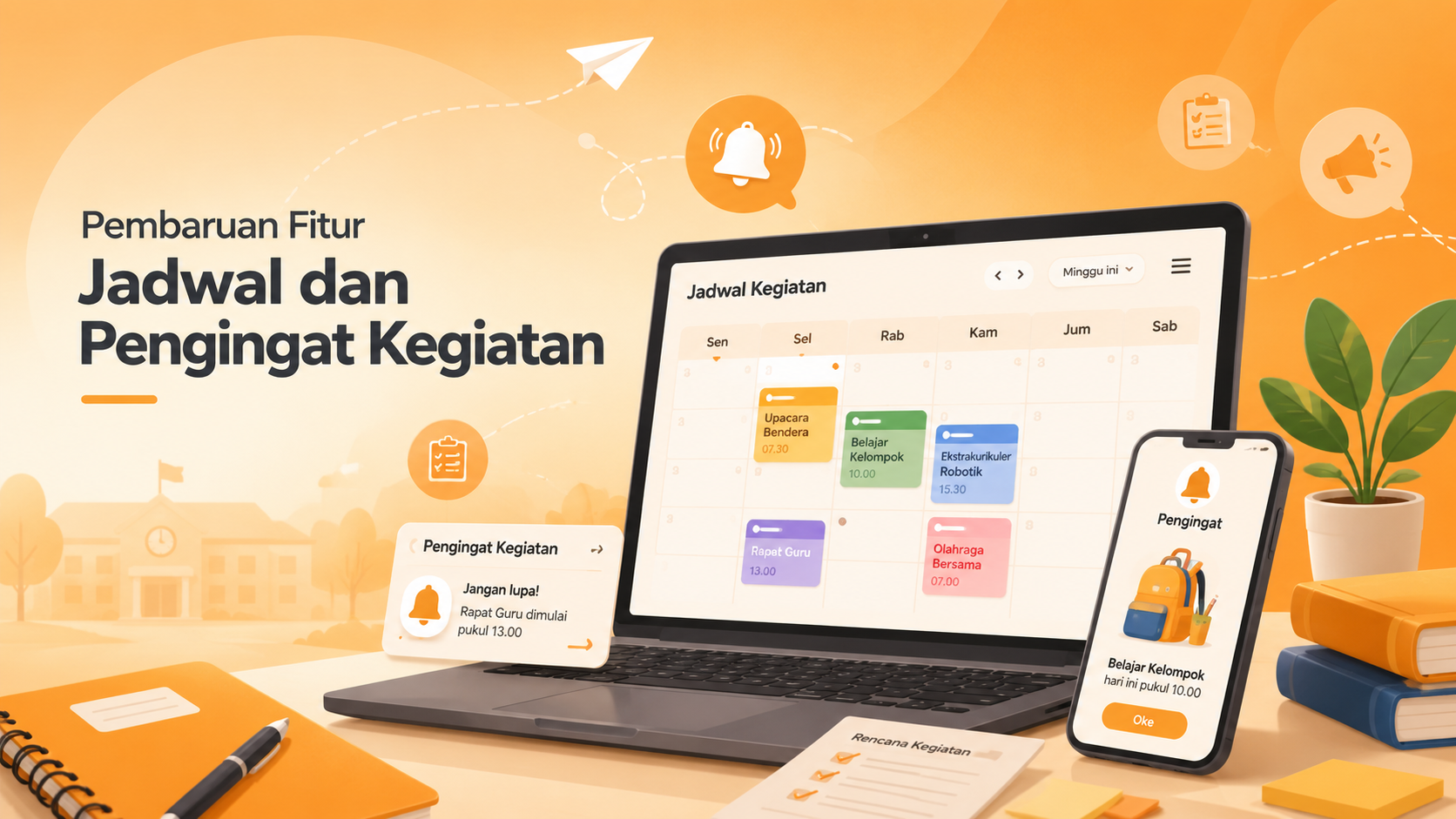 Pembaruan Fitur Jadwal dan Pengingat Kegiatan